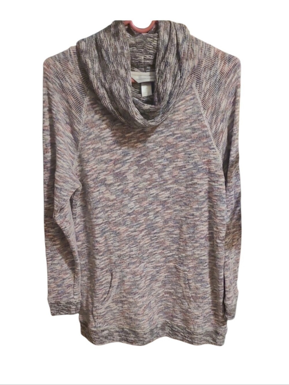 Christopher & Banks Marled Lavender Cowl Neck Sweater